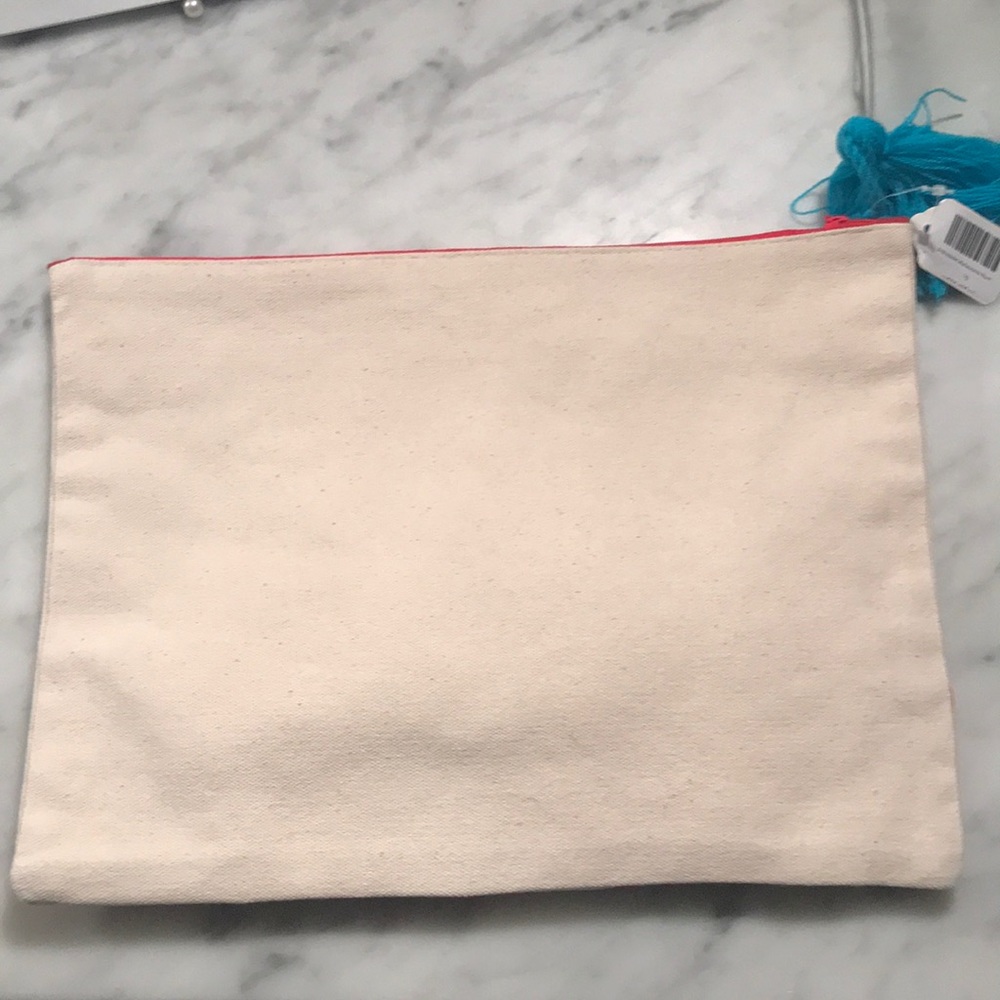 Embroidered canvas pouch/clutch NWT - Picture 4 of 4